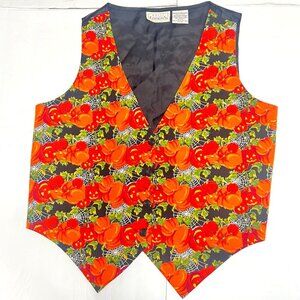 Basic Editions Vintage Halloween Vest Fall Pumpkin Vest Size Medium